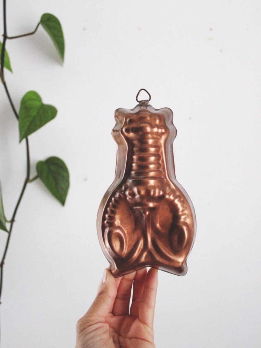 Vintage Copper Lobster Gelatin Jello Mold Wall Hanging Nautical Farmhouse Kitche